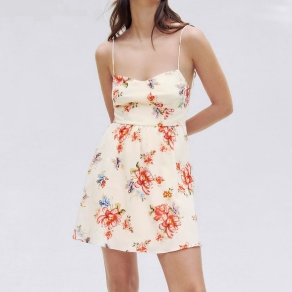 Zara linen blend corset style mini dress NEW - Picture 1 of 7